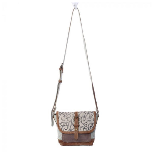 Leaf print small & crossbody bag