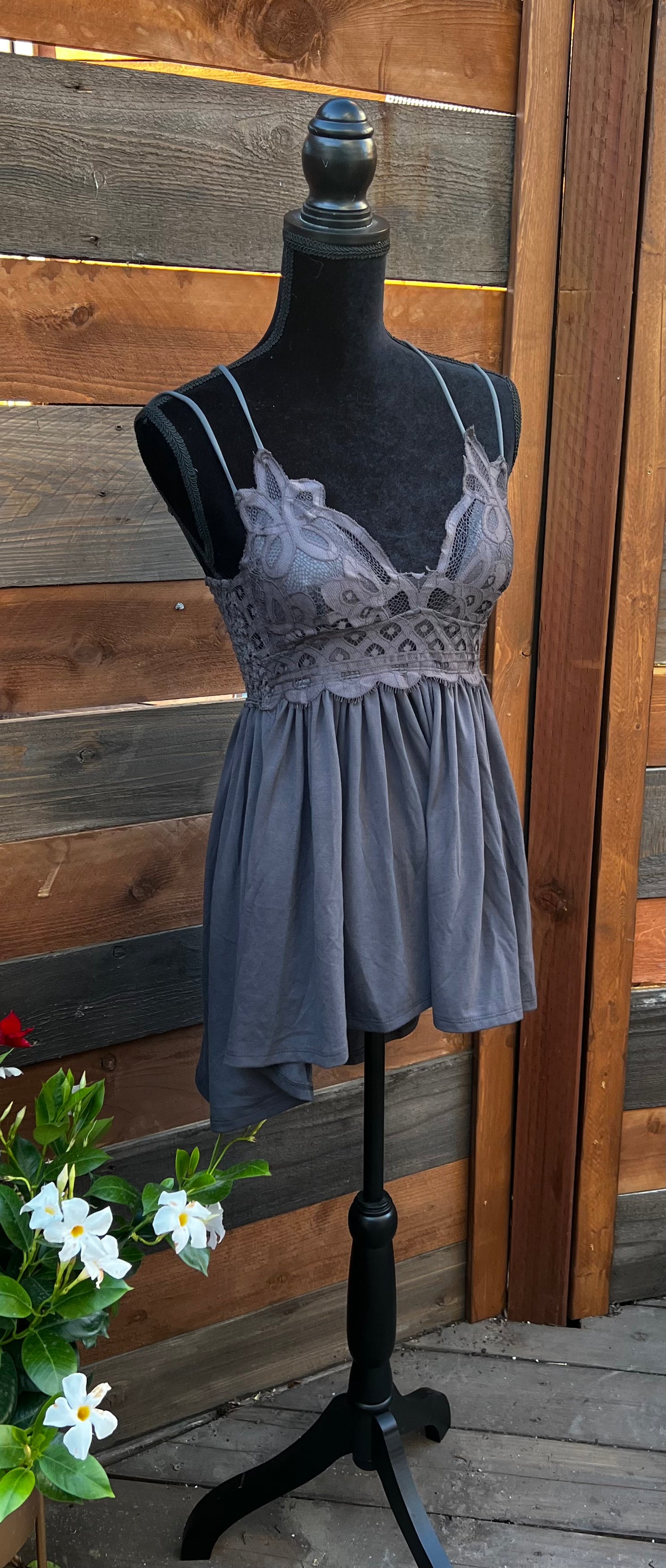 Festival Top in charcoal