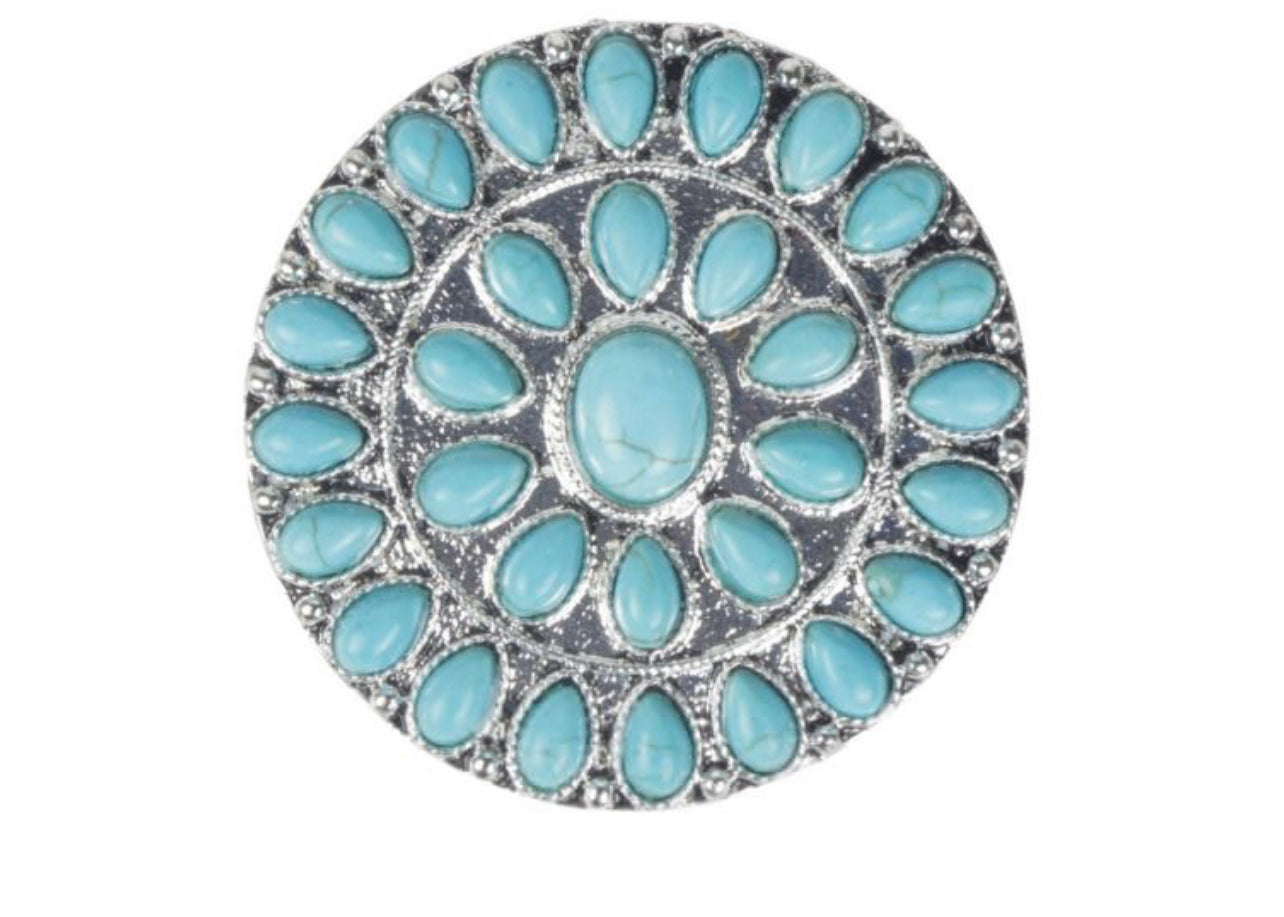 Blue round opal phone socket