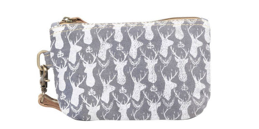 Canvas Deer Wristlet Pouch