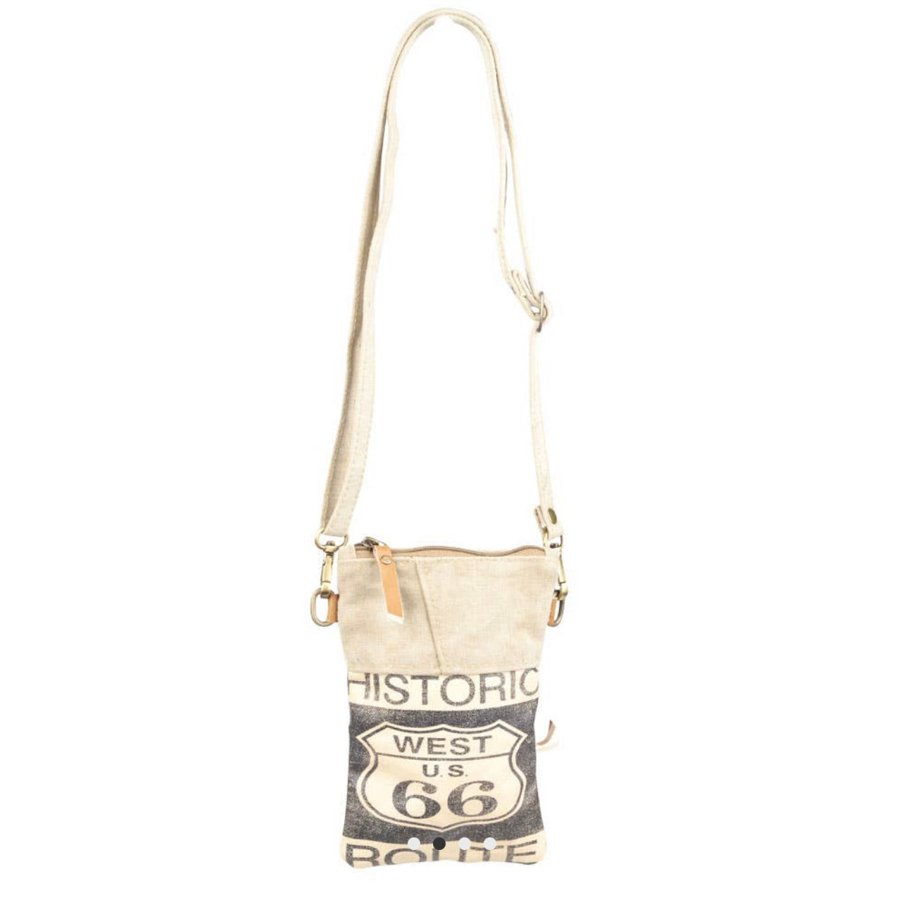 US Route 66 passport bag