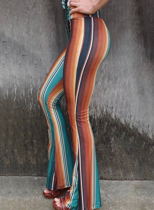 High waist slim flare pants