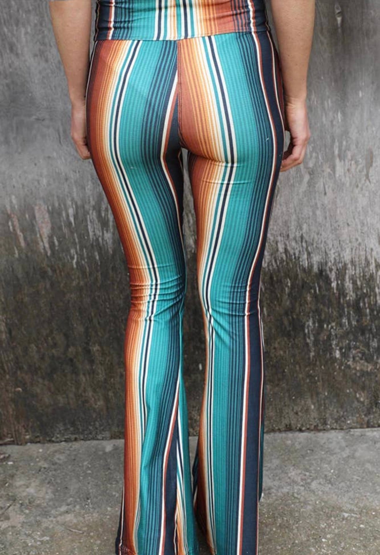High waist slim flare pants