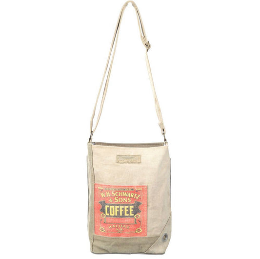 Coffee Print Canvas Crossbody Bag