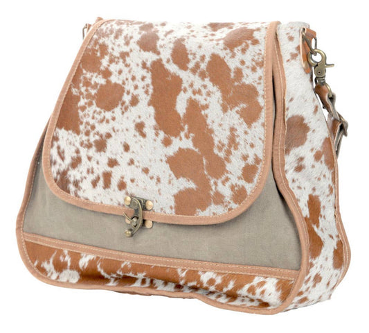 Shoulder Bag with Latch & Cowhide Flap