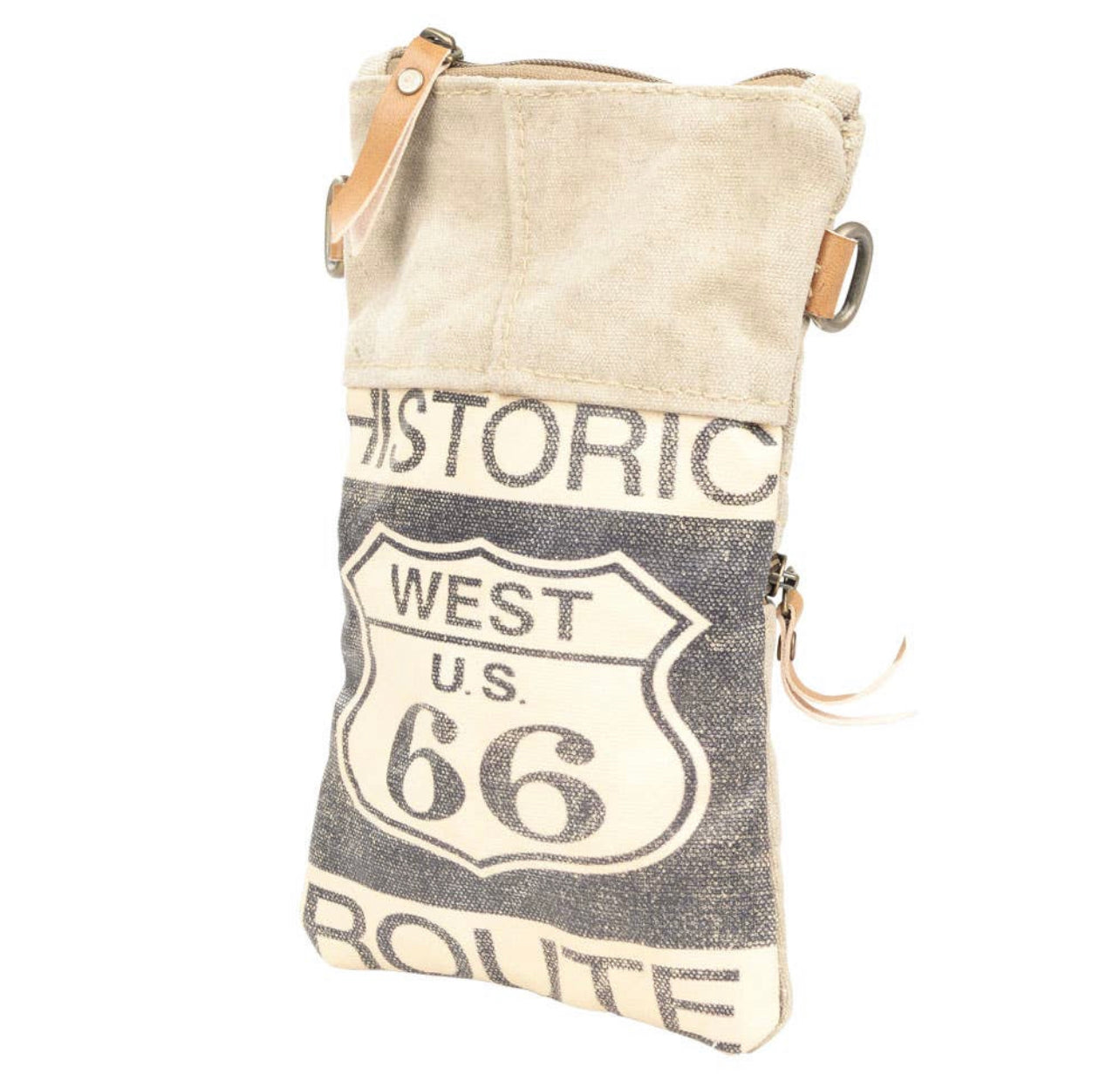 US Route 66 passport bag