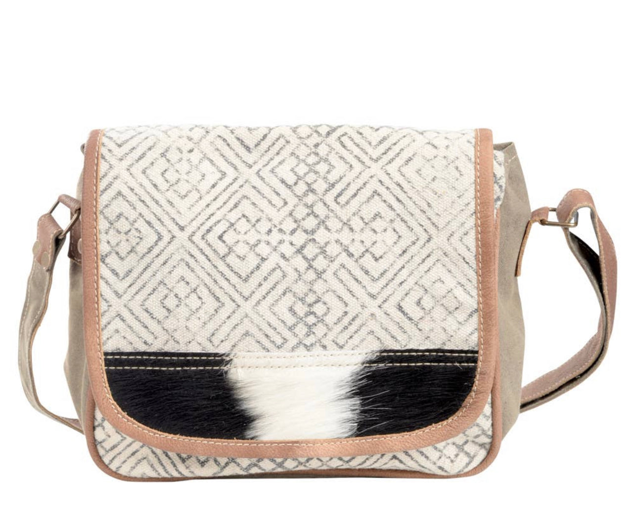 Recycled Rug w/Cowhide Crossbody