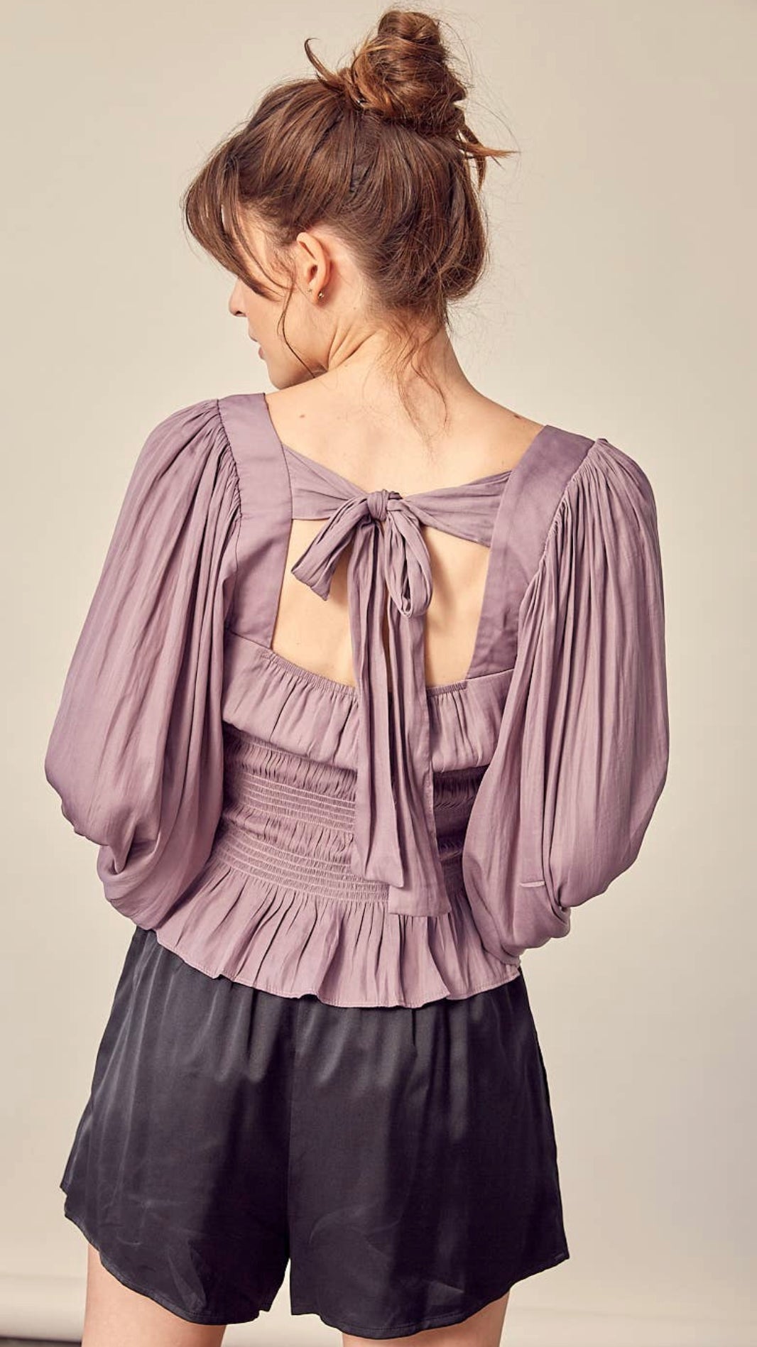 Midsummers night blouse in grey lavender