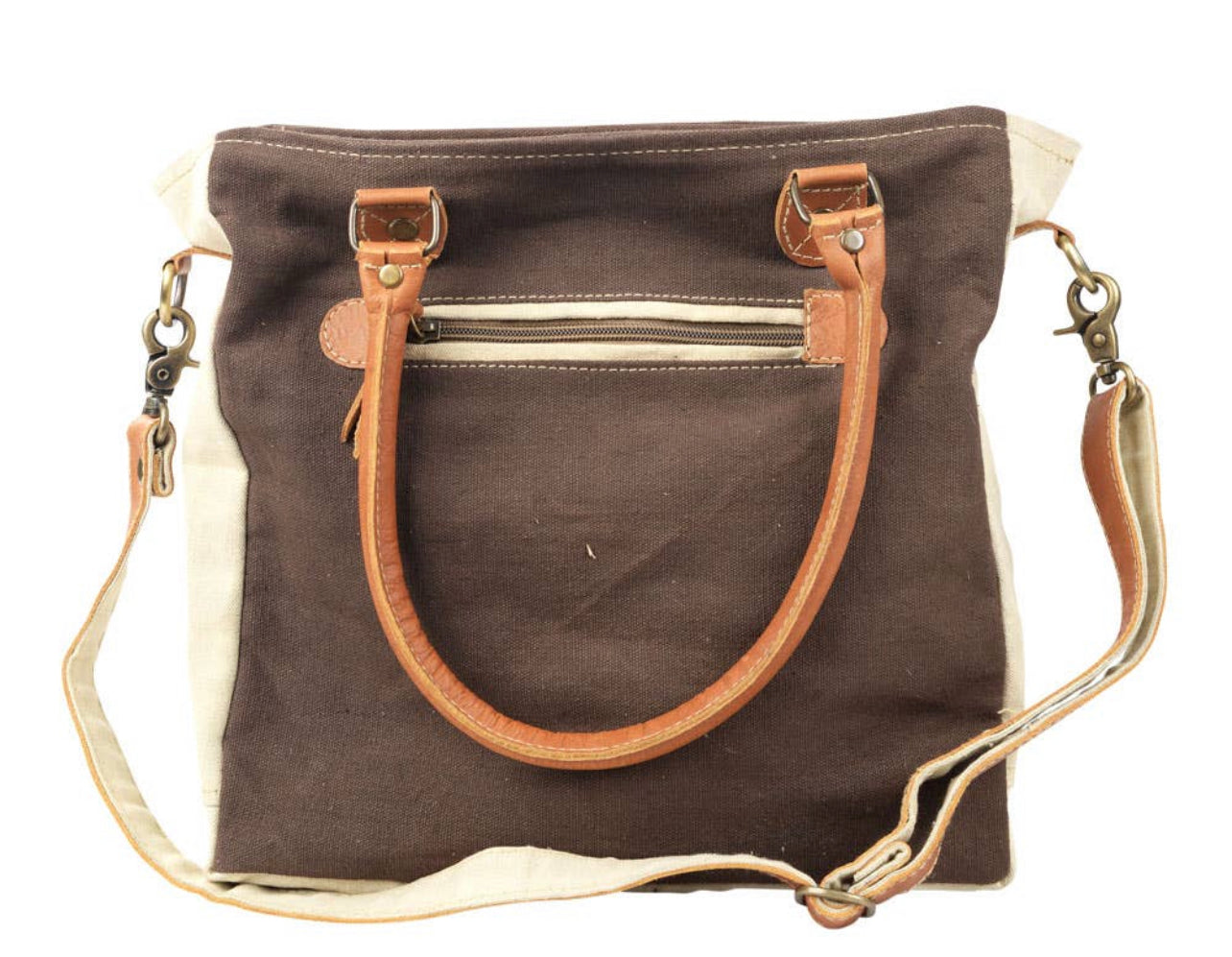 Fish Canvas Tote w/Brown Back Drop