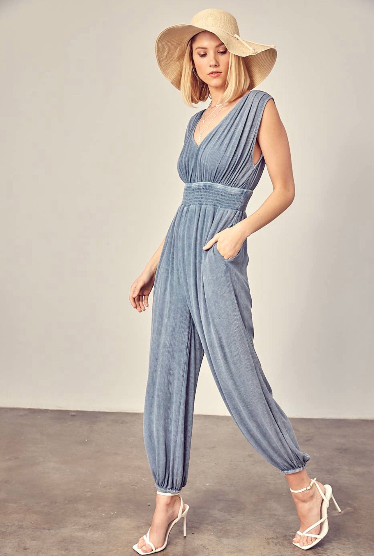Smocked Jogger Jumpsuit