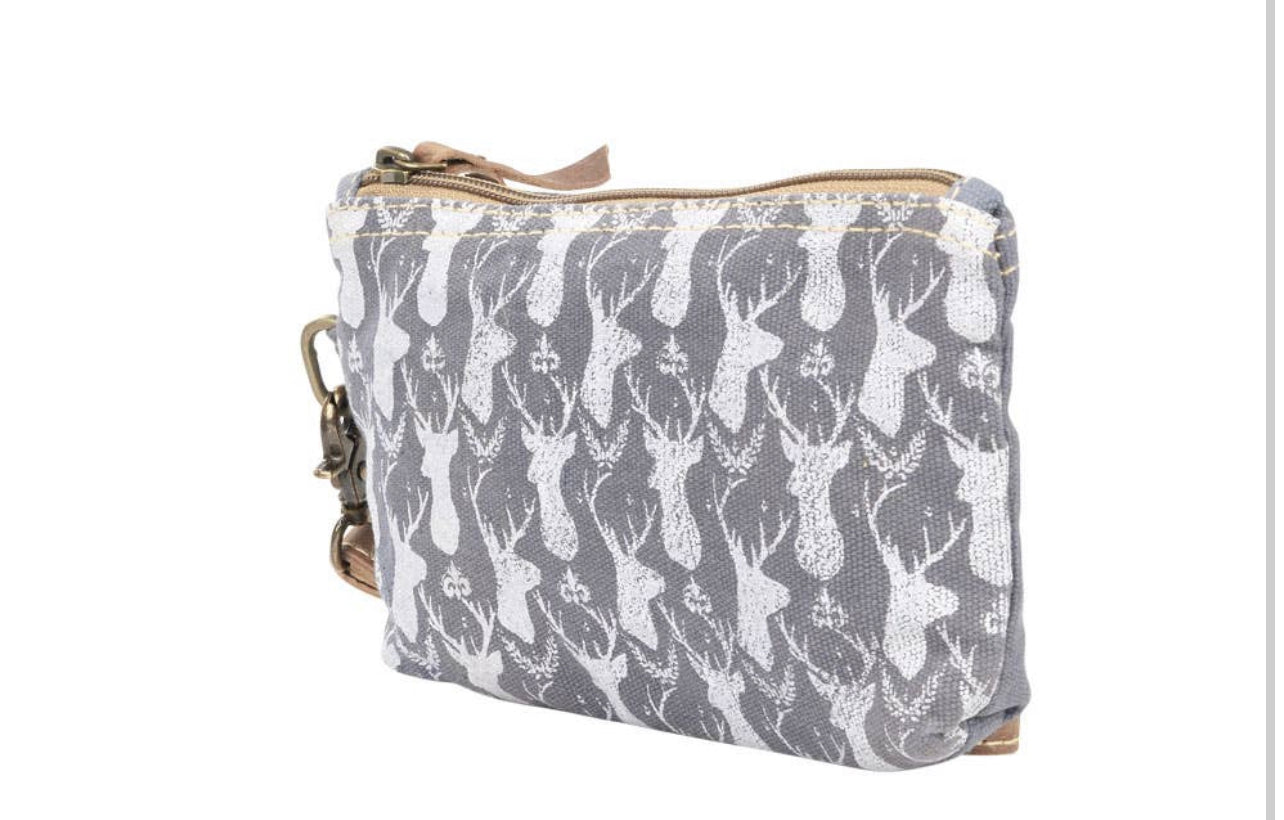 Canvas Deer Wristlet Pouch