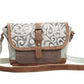 Leaf print small & crossbody bag