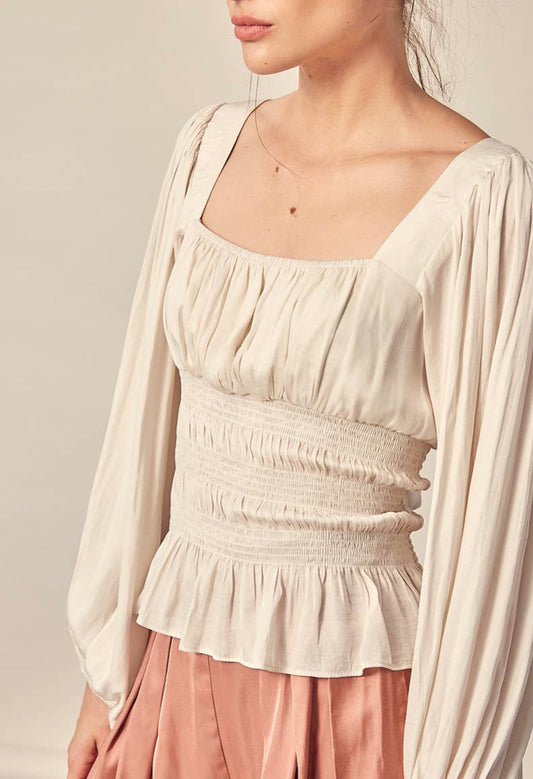 Midsummers night blouse in Oat