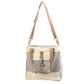 Grey & Cream Mixed Canvas Crossbody Bag