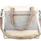 Grey & Cream Mixed Canvas Crossbody Bag