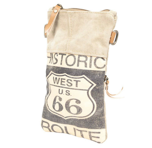 US Route 66 passport bag