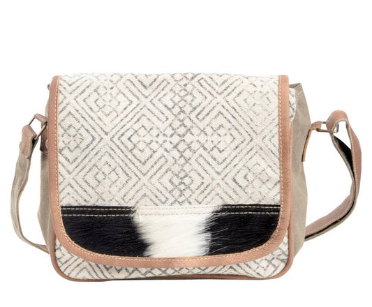 Recycled Rug w/Cowhide Crossbody