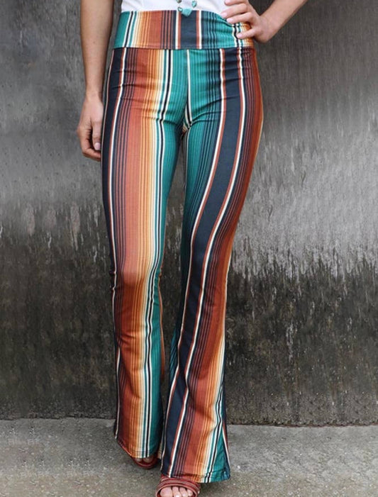 High waist slim flare pants